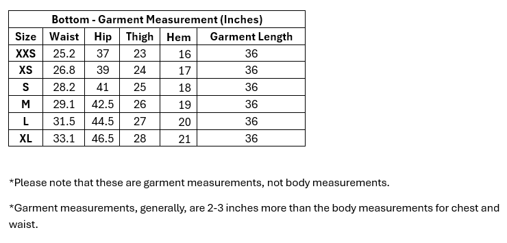 Bottom Size Guide