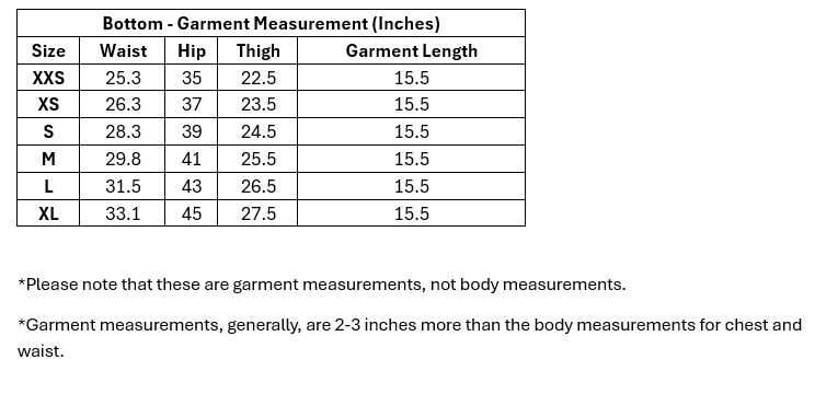 Bottom Size Guide